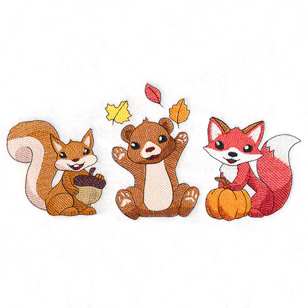 Joyful Autumn Animals Trio - Image 9