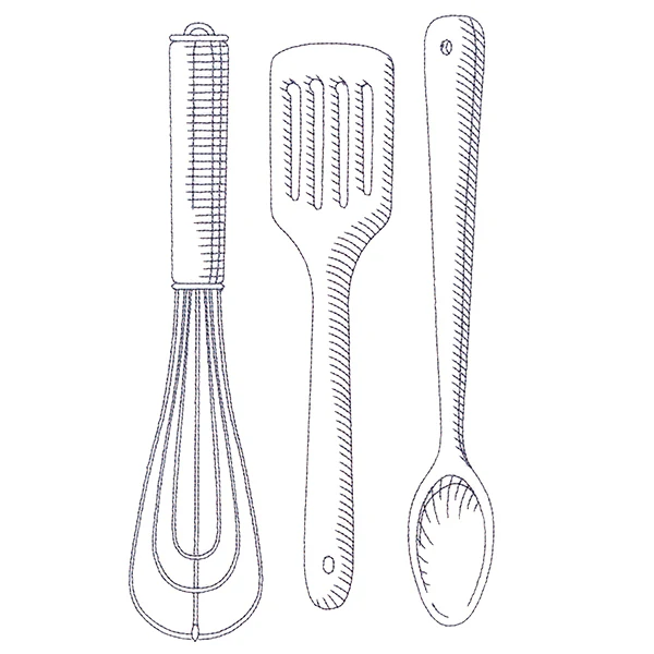 Kitchen Etchings - Cooking Utensils