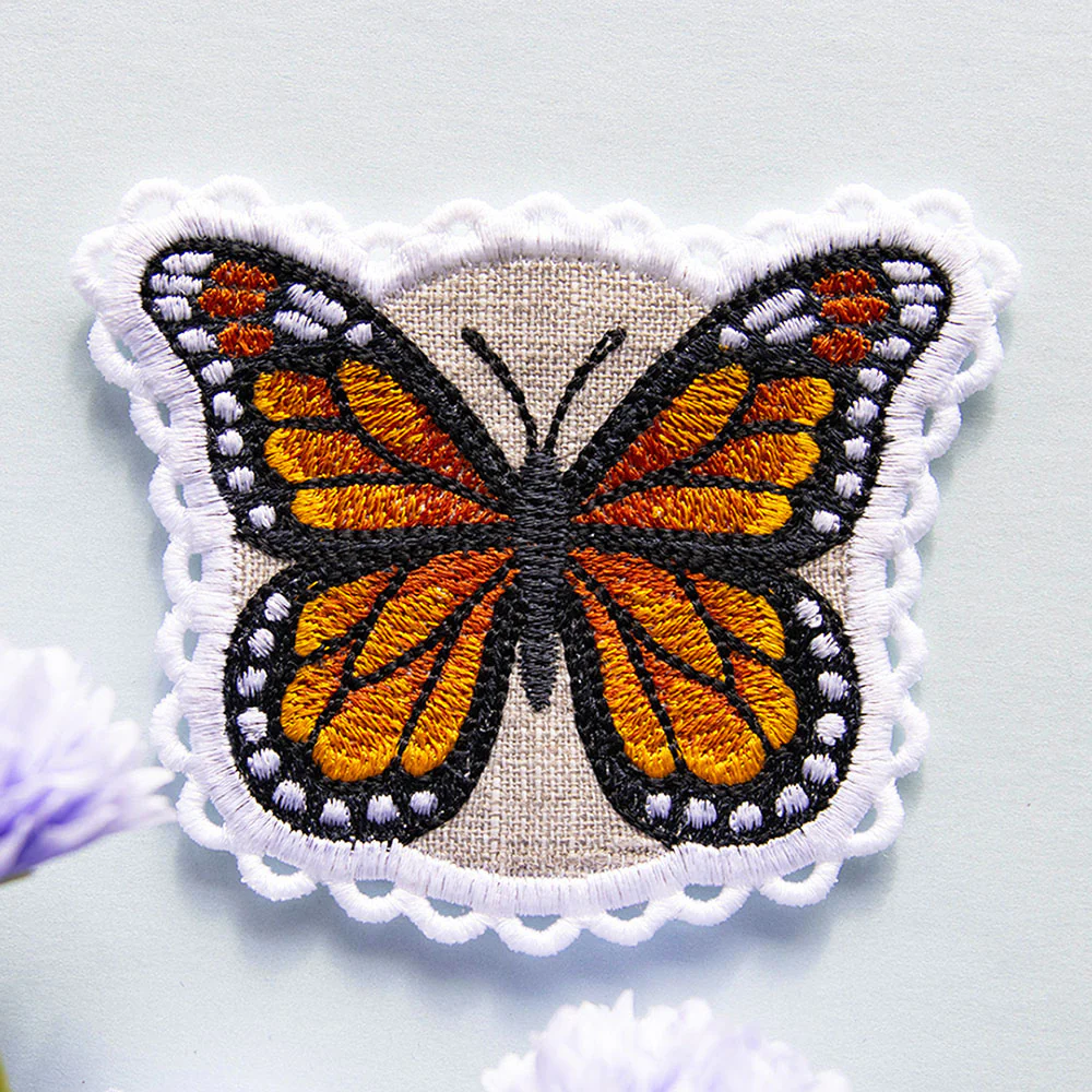 Lace Edge Butterfly Coaster - Monarch (In-the-Hoop) - Image 4