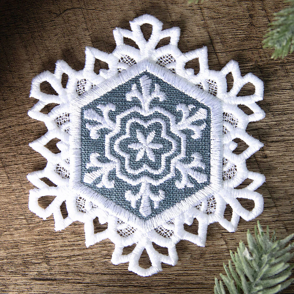 Lace Edge Snowflake Coaster 2 (In-the-Hoop) - Image 3