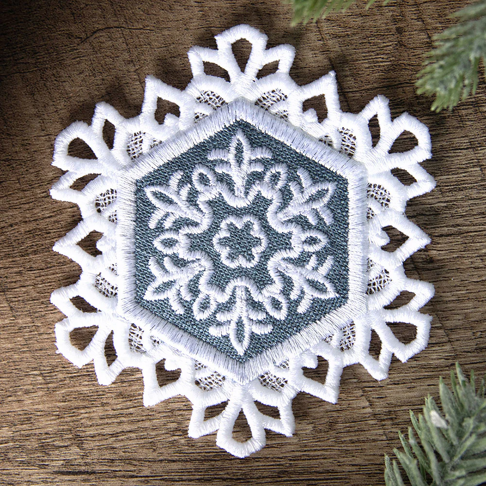 Lace Edge Snowflake Coaster 3 (In-the-Hoop) - Image 4