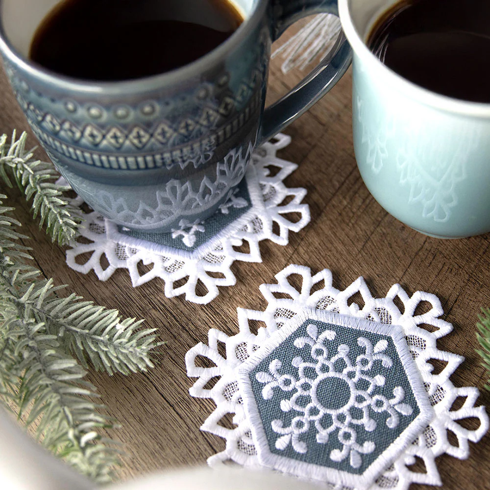 Lace Edge Snowflake Coaster 4 (In-the-Hoop) - Image 2