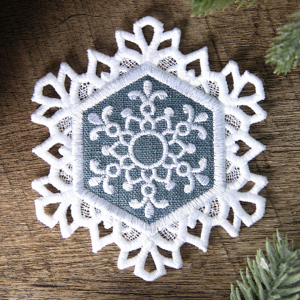 Lace Edge Snowflake Coaster 4 (In-the-Hoop) - Image 4