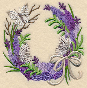 Lavender and Butterfly Wreath with Ribbon - Image 5