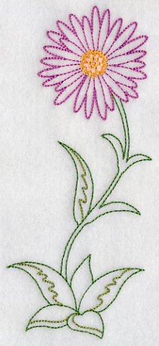 Long Stemmed Aster (Vintage) - Image 3