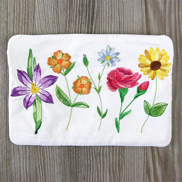 Long-Stemmed Wildflowers Lined Zipper Pouch (In-the-Hoop) - Image 5