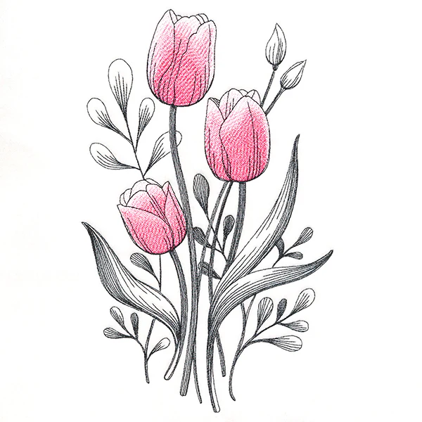 Lovely Tulip Etching - Image 5