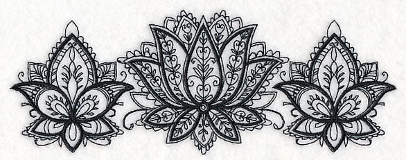 Mehndi Floral Trio (Blackwork) - Image 3