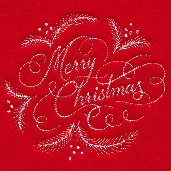 Merry Christmas Calligraphy (Whitework) - Image 5