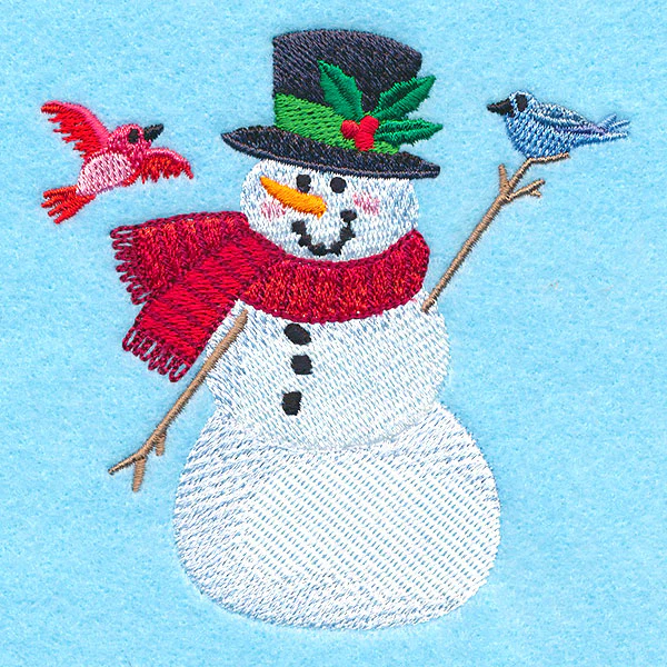 Merry Country Snowman with Birds - Image 3