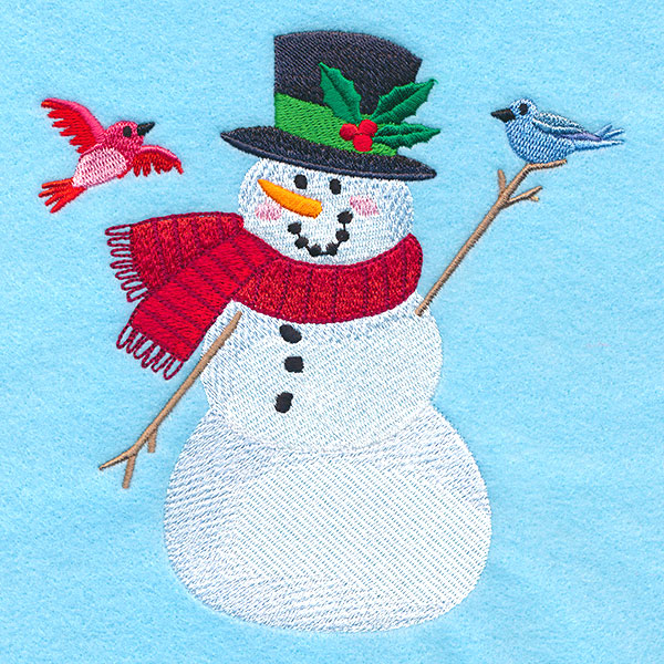 Merry Country Snowman with Birds - Image 4