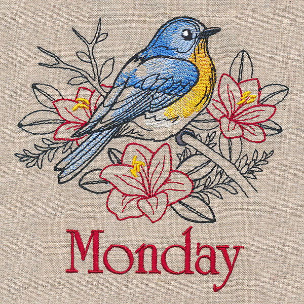 Merry Monday - Bluebird with Amaryllises - Image 5