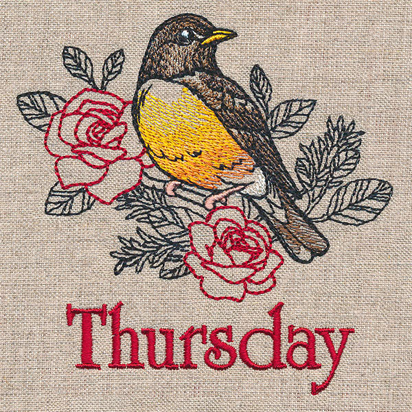 Merry Thursday - Robin with Roses - Image 2