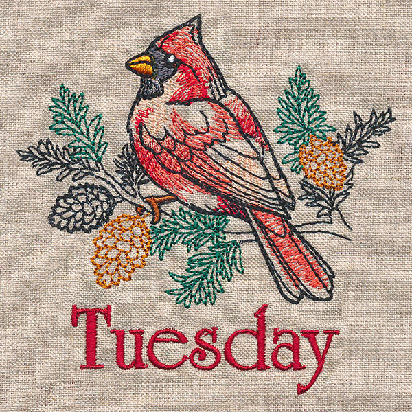 Merry Tuesday - Cardinal with Pinecones - Image 3