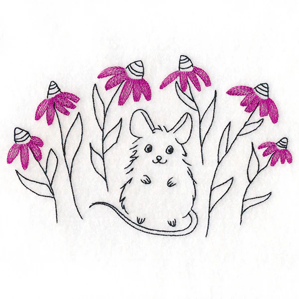 Mischievous Mouse and Wildflowers - Image 2
