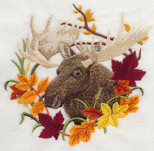 Moose in Autumn Leaves - Image 3