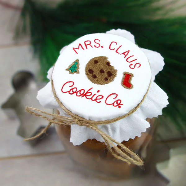 Mrs. Claus Cookie Co. Jar Topper
