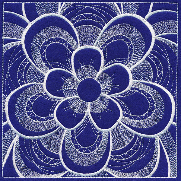 Mystical Floral Square (Whitework) - Image 2