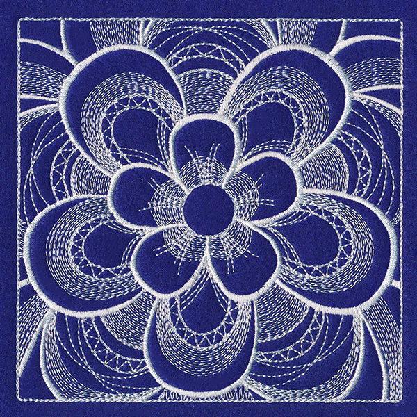Mystical Floral Square (Whitework) - Image 4