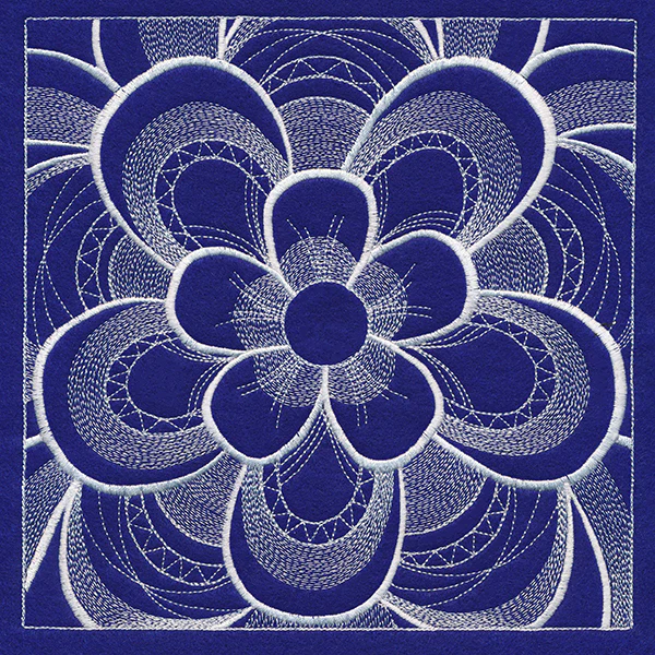 Mystical Floral Square (Whitework) - Image 6
