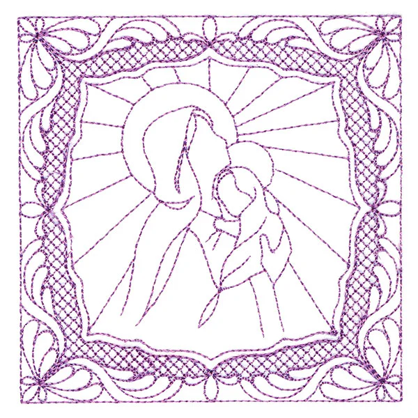 Night Divine Quilting Square - Mary and Jesus (Double Run) - Image 9