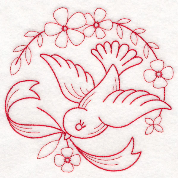 Nostalgic Nature - Bird (Redwork) - Image 3
