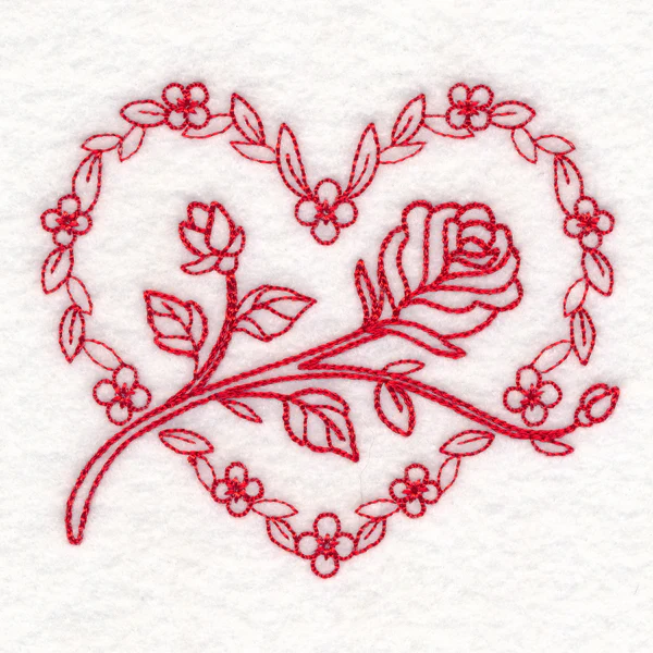 Nostalgic Nature - Heart (Redwork) - Image 5