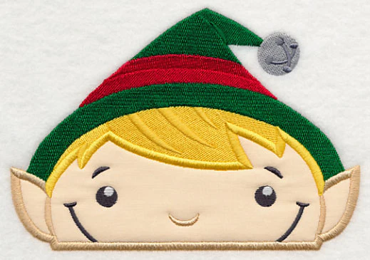 Peeking Boy Elf (Applique) - Image 2