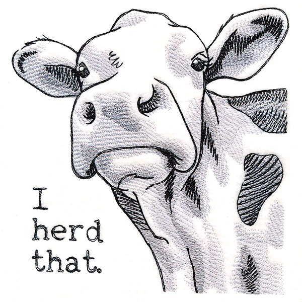Peeking Cow Etching - Image 3