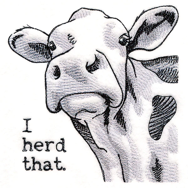 Peeking Cow Etching - Image 4