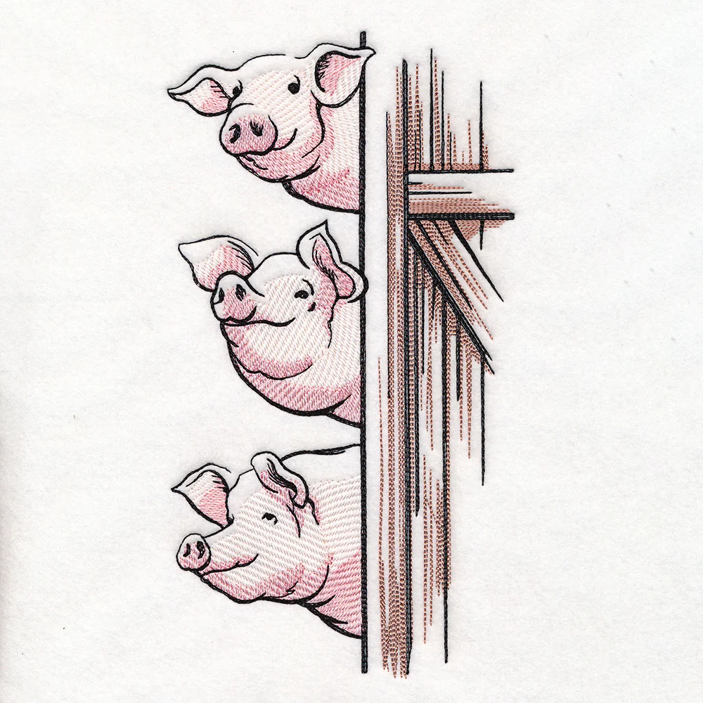 Peeking Farm Pig Stack - Image 3
