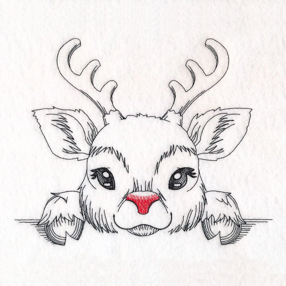 Peeking Reindeer Sketch - Image 2