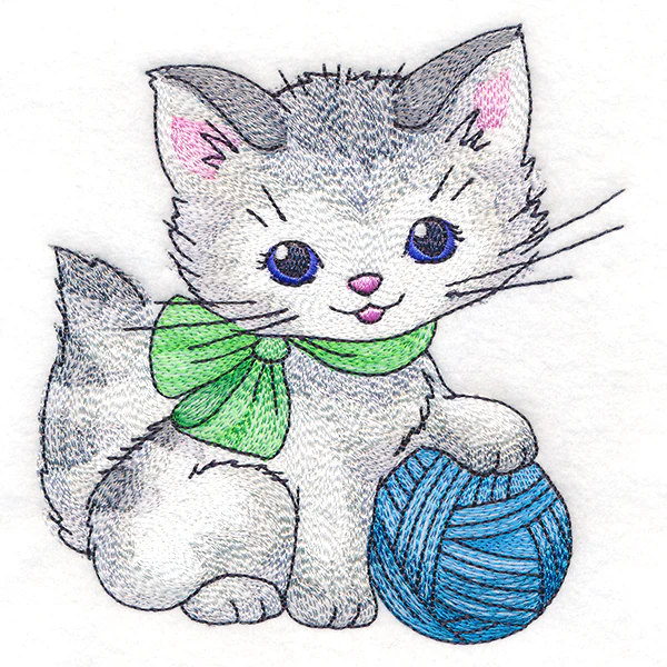 Playful Kitty with Yarn - Image 3