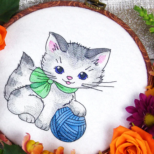 Playful Kitty with Yarn - Image 4