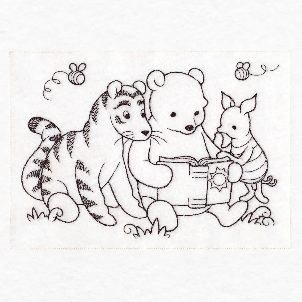 Pooh Bear Reading Sketch - Image 2