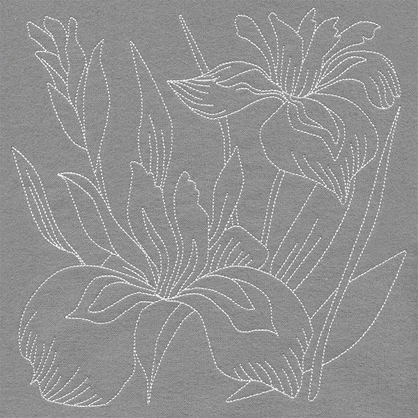 Pretty Petals Quilting Square - Irises (Double Run) - Image 6