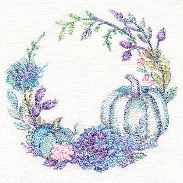 Pumpkin and Succulent Wreath in Watercolor - Image 4