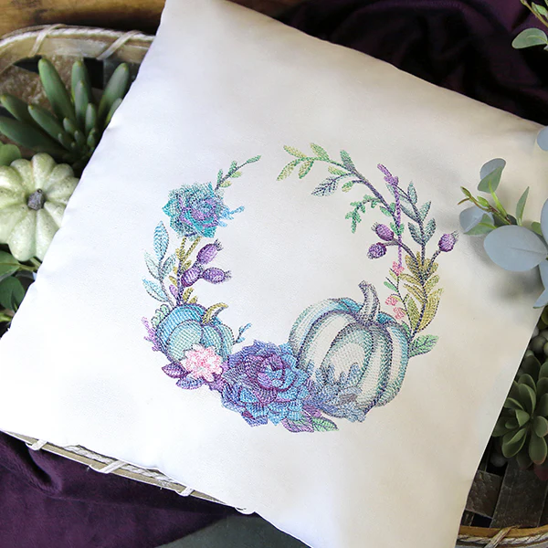 Pumpkin and Succulent Wreath in Watercolor - Image 5