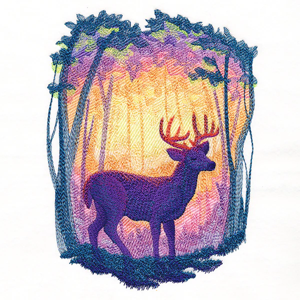 Radiant Sunset Deer Scene - Image 2