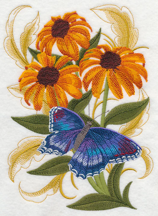 Red Spotted Butterfly and Cone Flowers - Image 4