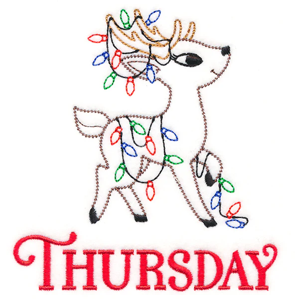 Retro Reindeer with Lights on Thursday (Vintage) - Image 3