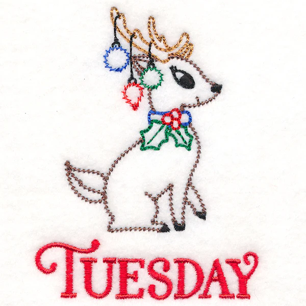 Retro Reindeer with Ornaments on Tuesday (Vintage) - Image 2