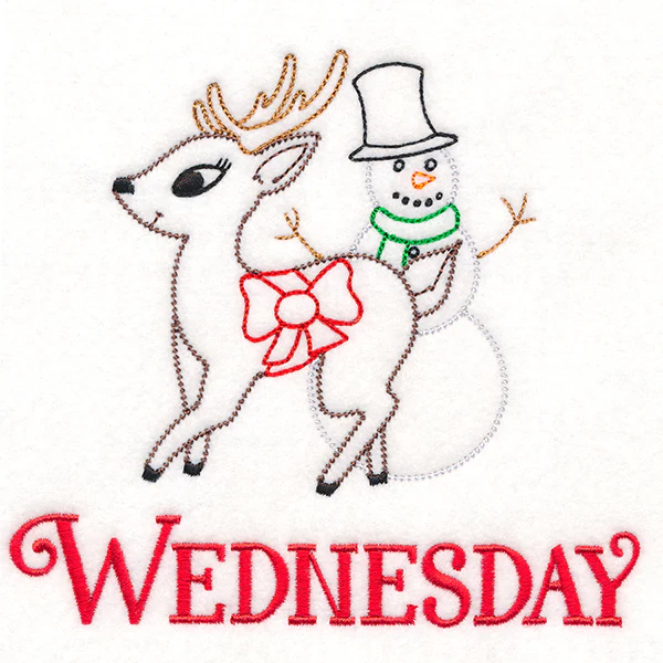 Retro Reindeer with Snowman on Wednesday (Vintage) - Image 3