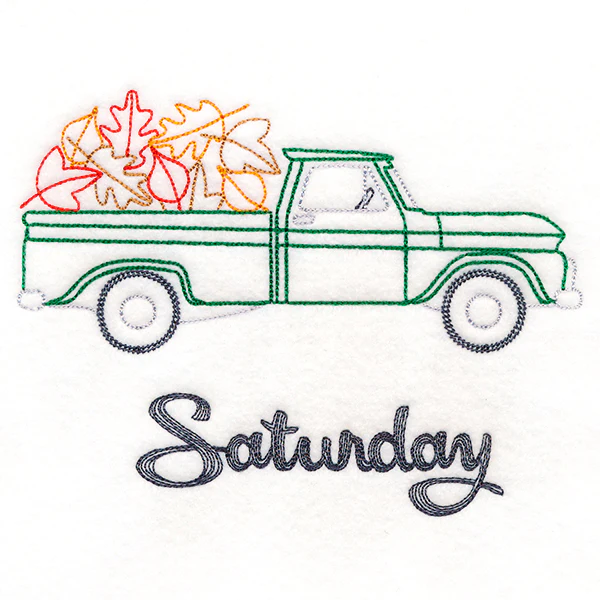 Retro Truck With Leaves on Saturday (Vintage) - Image 3