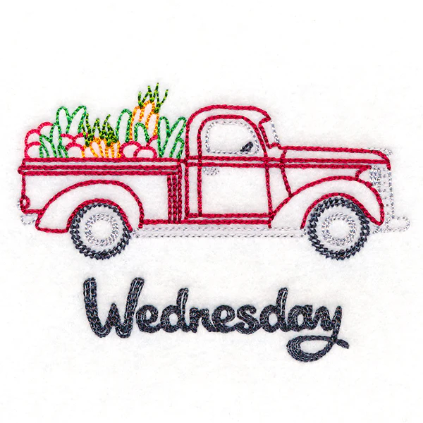 Retro Truck With Vegetables on Wednesday (Vintage) - Image 2