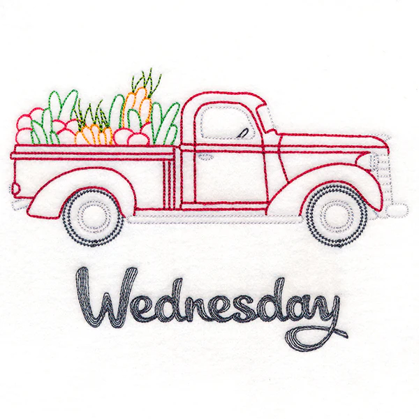 Retro Truck With Vegetables on Wednesday (Vintage) - Image 3