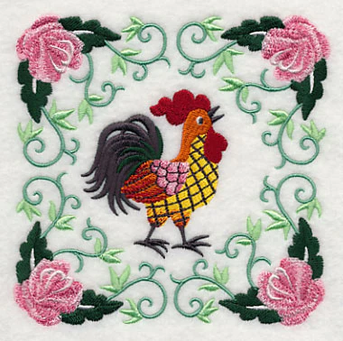 Rooster and Roses Square - Image 4
