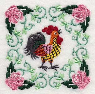 Rooster and Roses Square - Image 5