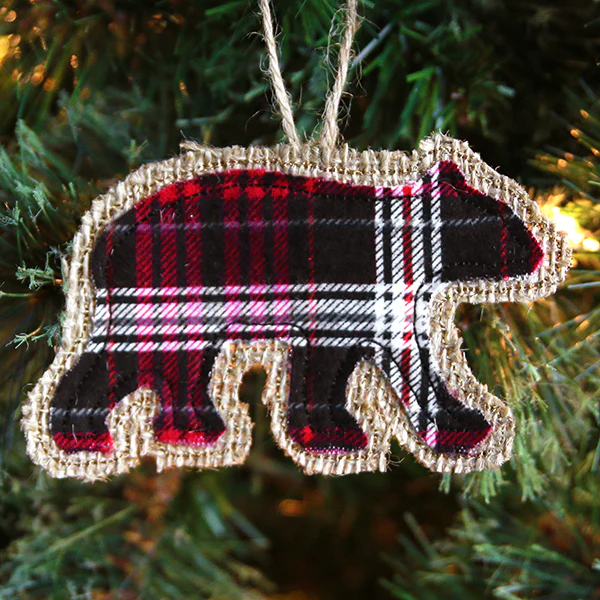 Rustic Bear Christmas Ornament (In-the-Hoop) - Image 5
