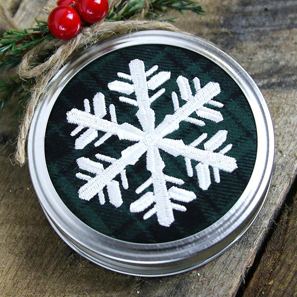 Rustic Christmas Jar Cover - Snowflake - Image 3
